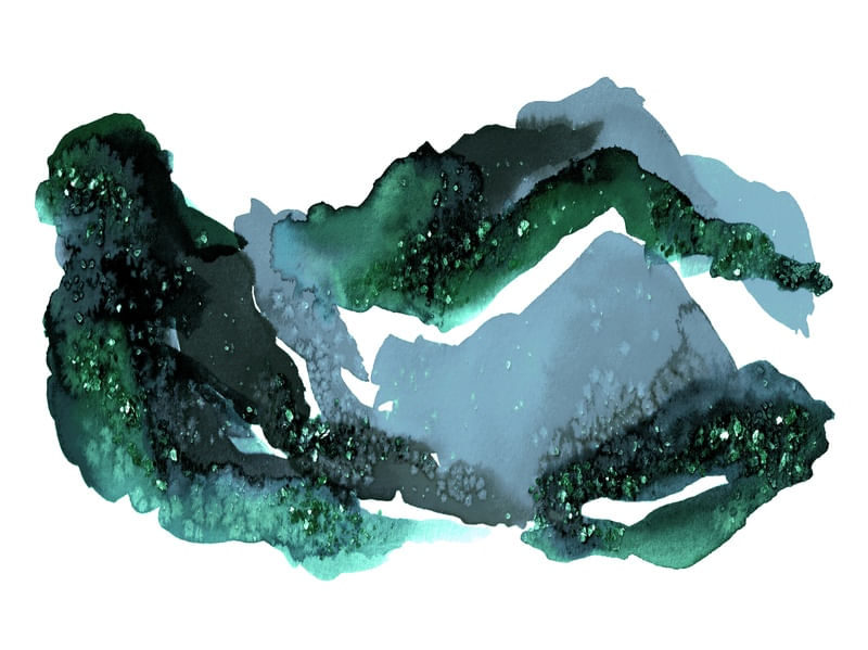 MOVING MOUNTAINS 2 COOL COAST - ABSTRATO MONTANHAS PAISAGEM PINTURA