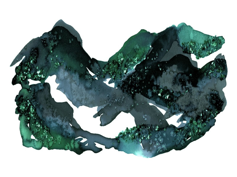 MOVING MOUNTAINS 3 COOL COAST - ABSTRATO MONTANHAS PAISAGEM PINTURA