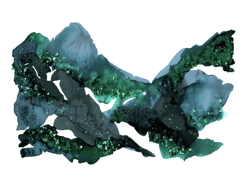 MOVING MOUNTAINS 4 COOL COAST - ABSTRATO MONTANHAS PAISAGEM PINTURA