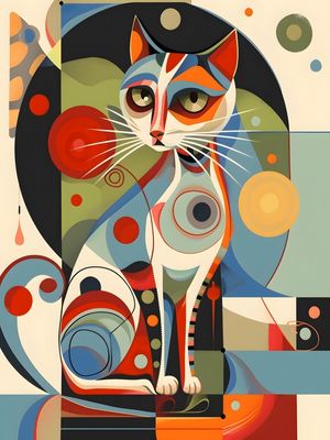 GATO ABSTRATO GEOMÉTRICO 2 BY AI