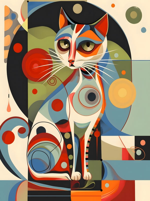 GATO ABSTRATO GEOMÉTRICO 2 BY AI