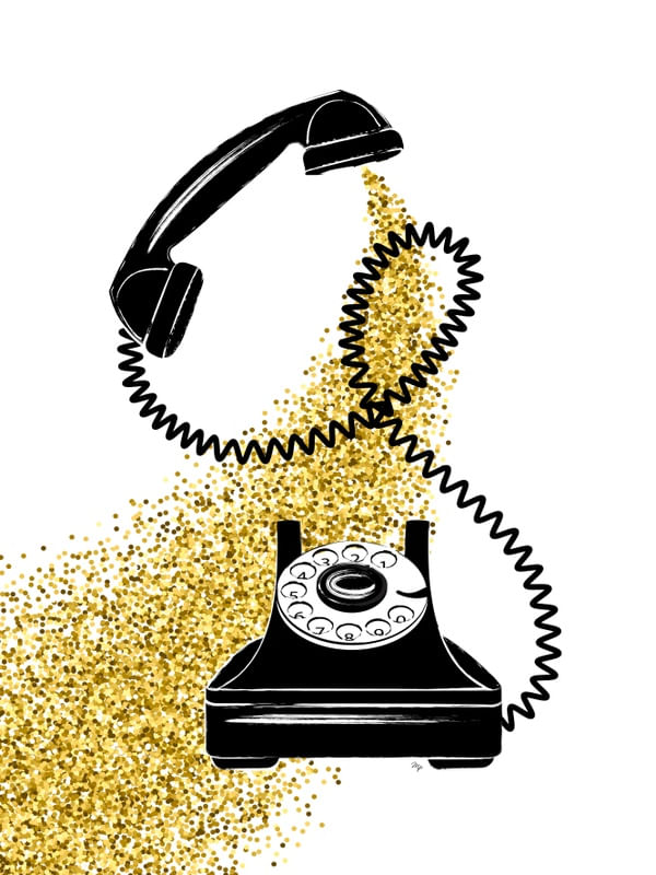 TELEFONE RETRÔ DE LUXO COM BRILHO