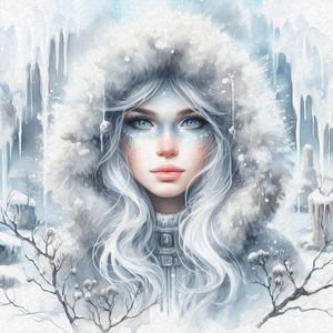 WOMAN IN WINTER BY AI
