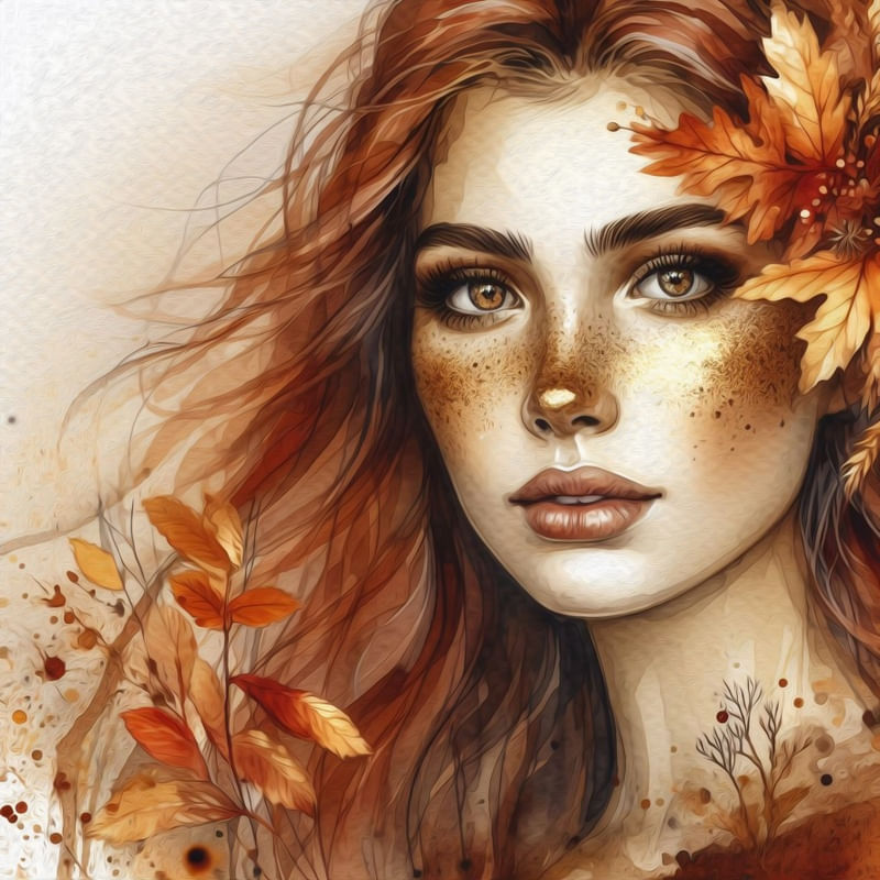 WOMAN IN AUTUMN BY AI