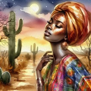 WOMAN AT TWILIGHT 5 BY AI