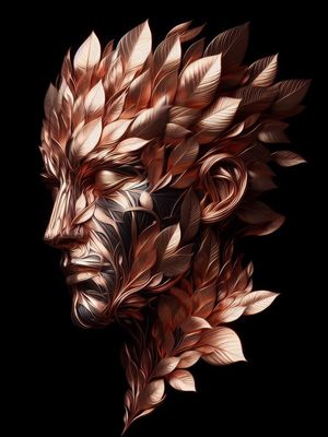 HOMEM DA NATUREZA EM OURO ROSE BY AI