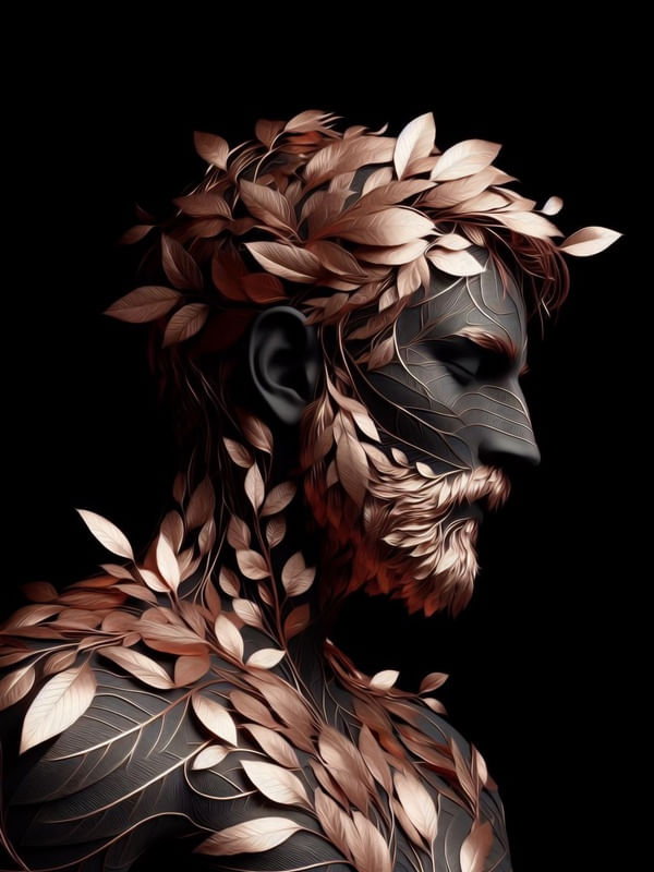 HOMEM DA NATUREZA EM OURO ROSE 2 BY AI