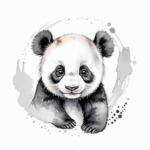 LITTLE PANDA GRAY DOTS BY IA - COLEÇÃO INFANTIL BABY ANIMALS
