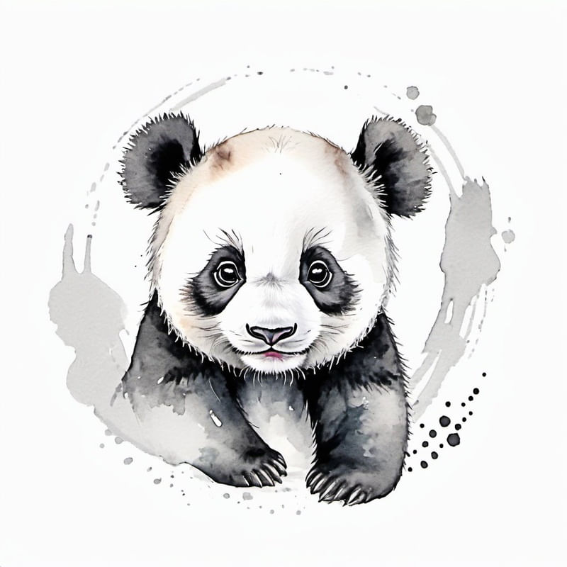 LITTLE PANDA GRAY DOTS BY IA - COLEÇÃO INFANTIL BABY ANIMALS