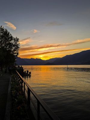 ORANGE SKY IN THE LAKE