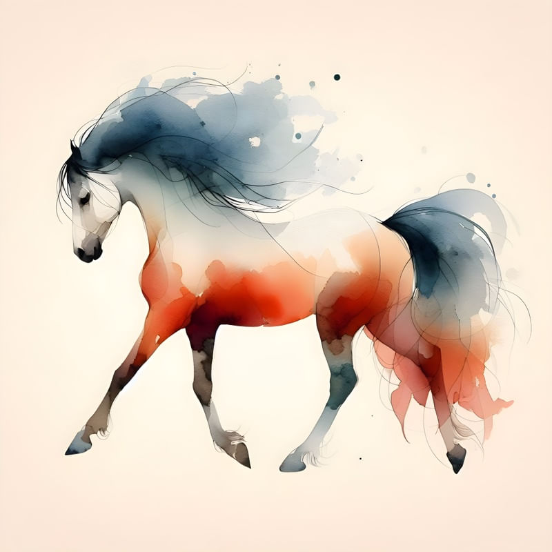 ARTE EM AQUARELA O CAVALO BY AI