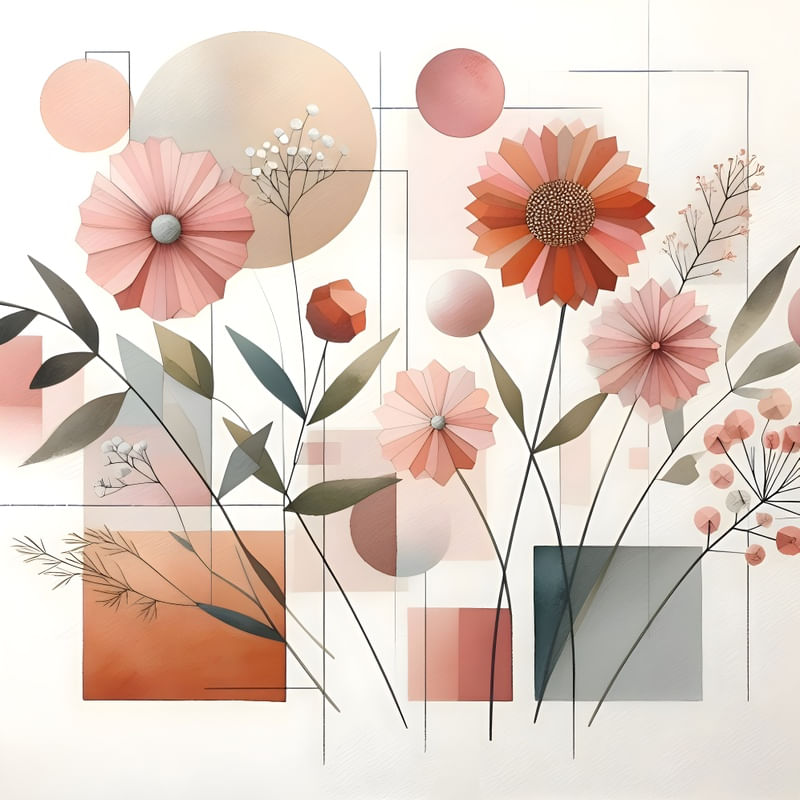 ARTE MINIMALISTA FLORES GEOMÉTRICAS BY AI
