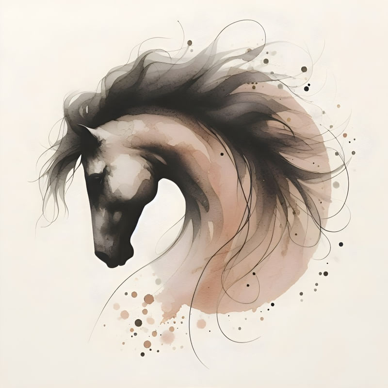 ARTE MINIMALISTA O CAVALO BY AI