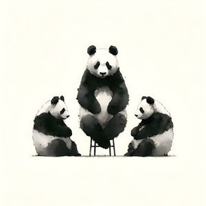 ARTE MINIMALISTA OS PANDAS EM AQUARELA BY AI