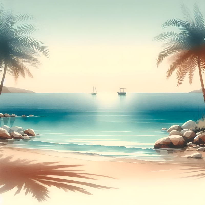 A PRAIA MINIMALISTA EM AQUARELA BY AI