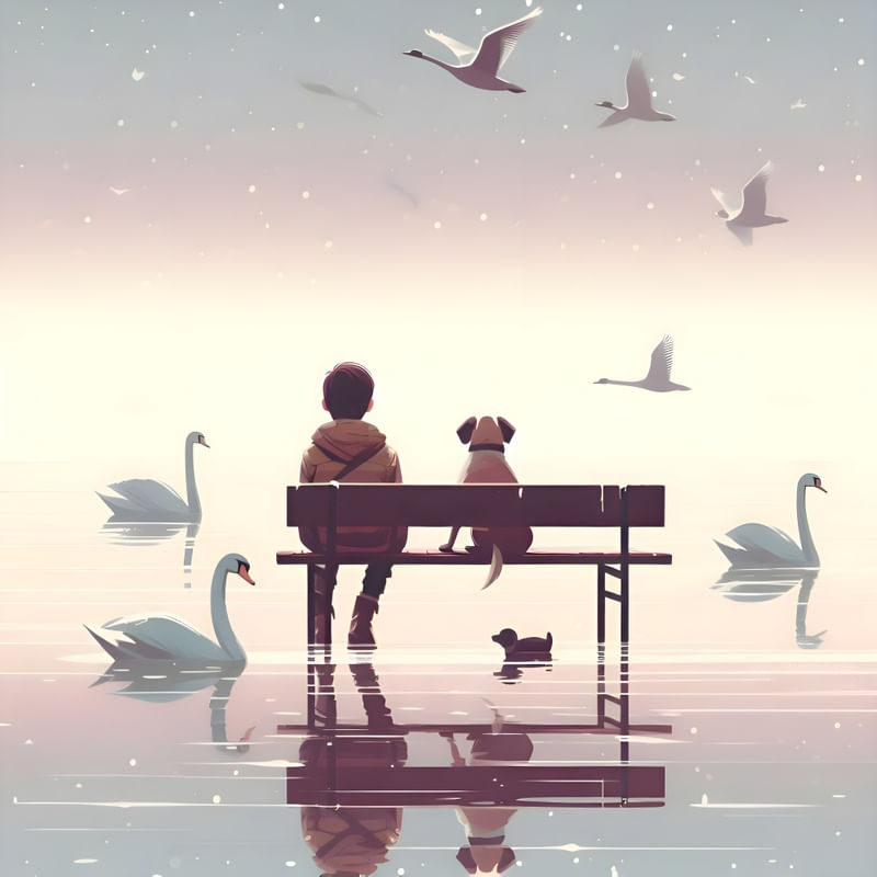O MENINO E O CACHORRO EM AQUARELA BY AI