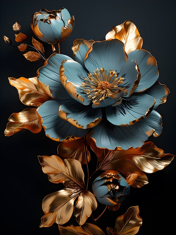 GOLD FLOWERS - 19A - BY AI