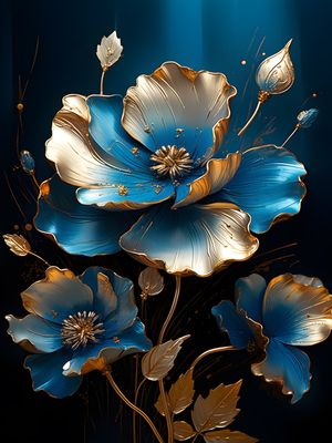 GOLD FLOWERS - 24A - BY AI