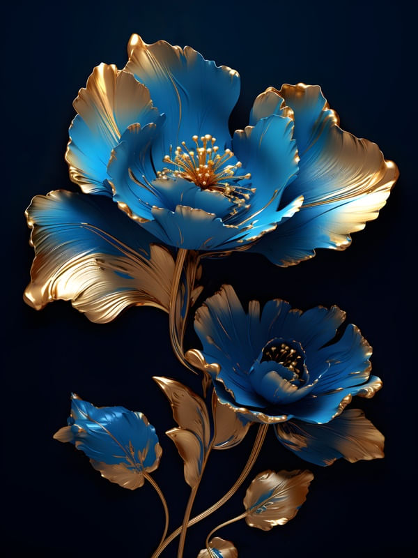 GOLD FLOWERS - 26A - BY AI