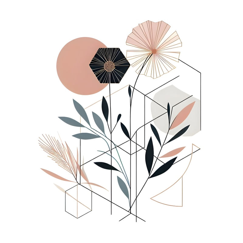 FLORES GEOMÉTRICAS EM AQUARELA BY AI