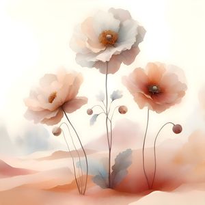 FLORES NO DESERTO ARTE MINIMALISTA BY AI