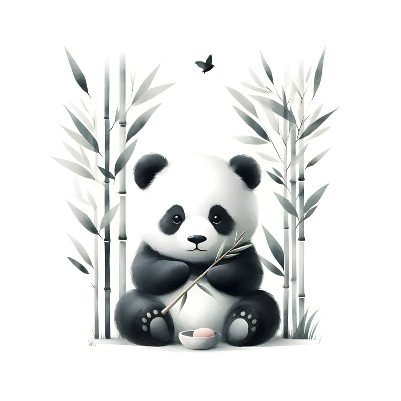 O PANDA E O BAMBU EM AQUARELA BY AI