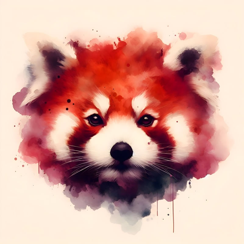 O PANDA VERMELHO MINIMALISTA BY AI