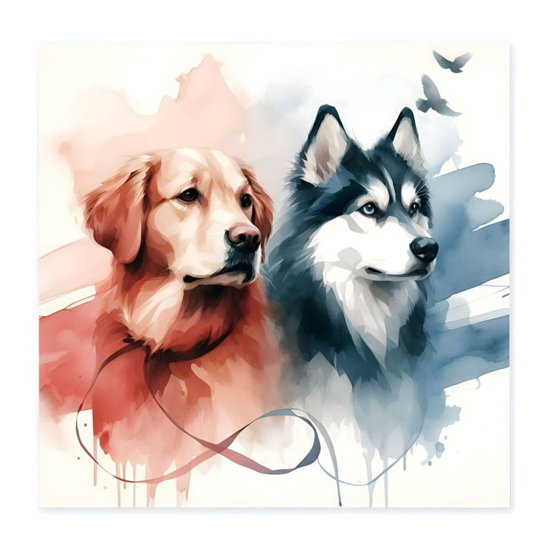 OS CACHORROS MINIMALISTA EM AQUARELA BY AI