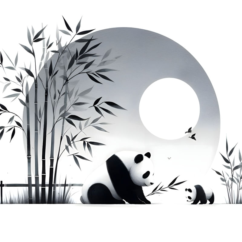 OS PANDAS ARTE MINIMALISTA BY AI