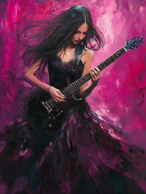 GUITARRA PINK BY AI