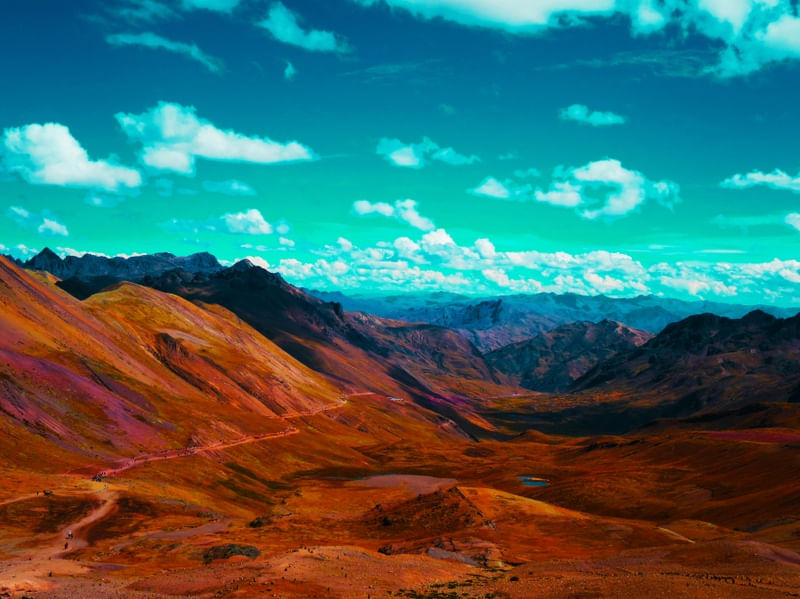 BOUNDLESS 4 TURQUESA AZUL LARANJA - MONTANHAS COLORIDO PAISAGEM