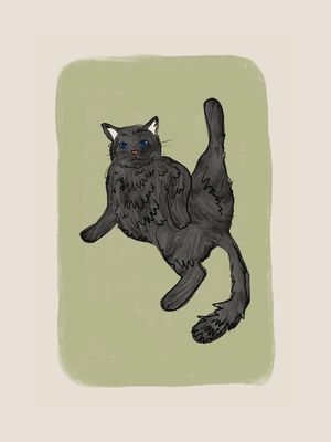 BLACK CAT PAINTING