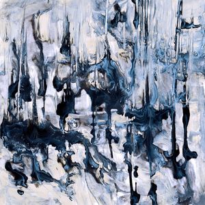 NEW WORLD ORDER AZUL QUADRADO - ABSTRATO ORGANICO PINTURA
