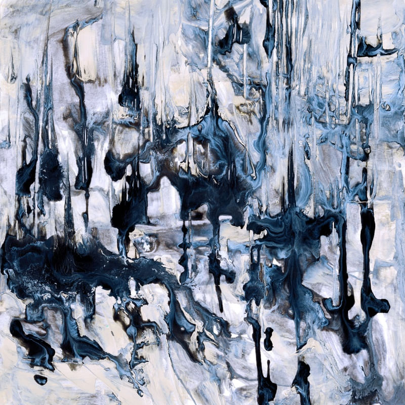 NEW WORLD ORDER AZUL QUADRADO - ABSTRATO ORGANICO PINTURA
