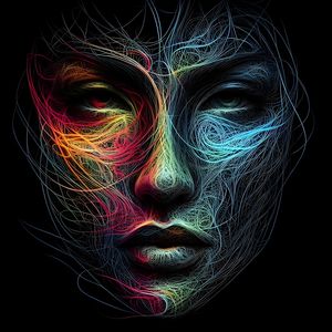 A FACE NEON D BY AI