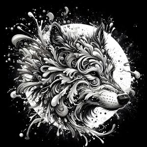 LOBO FAUVISMO PRATA BRANCO BY AI