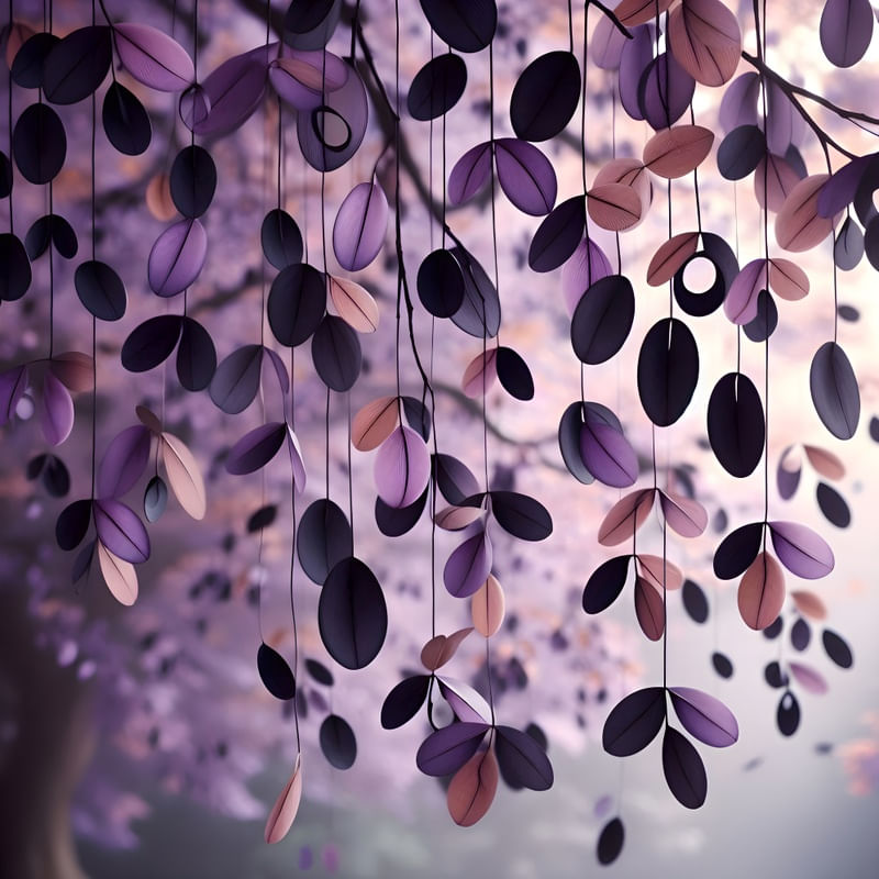 FOLHAS MINIMALISTA ROXO BY AI