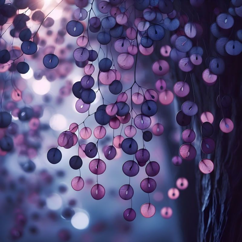 FOLHAS MINIMALISTA TONS DE ROXO BY AI