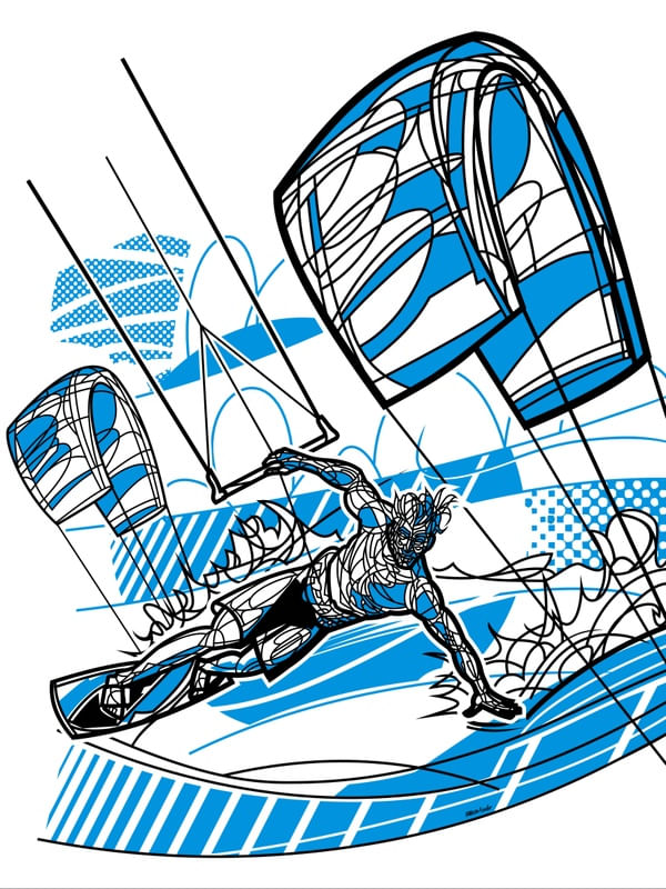 KITE SURFING HAND WATER
