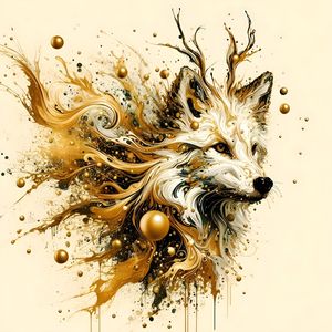 RAPOSA FAUVISMO DOURADA BRANCO BY AI