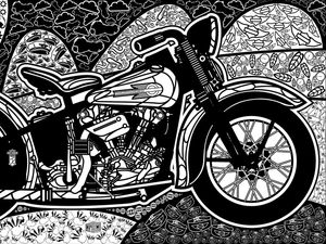 HARLEY 1936 BLACK WHITE