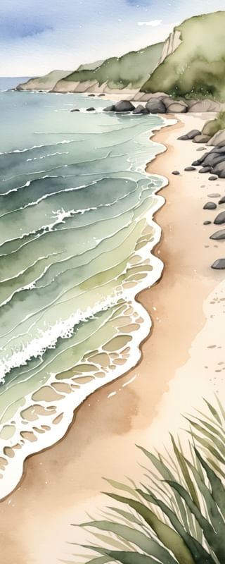 ONDAS SUAVES EM AQUARELA BY AI