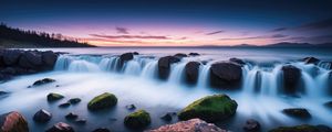 CASCATA ETERNA EM NOITE ESTRELADA BY AI
