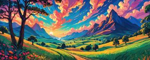 VALE ENCANTADO SOB CÉU VIBRANTE BY AI