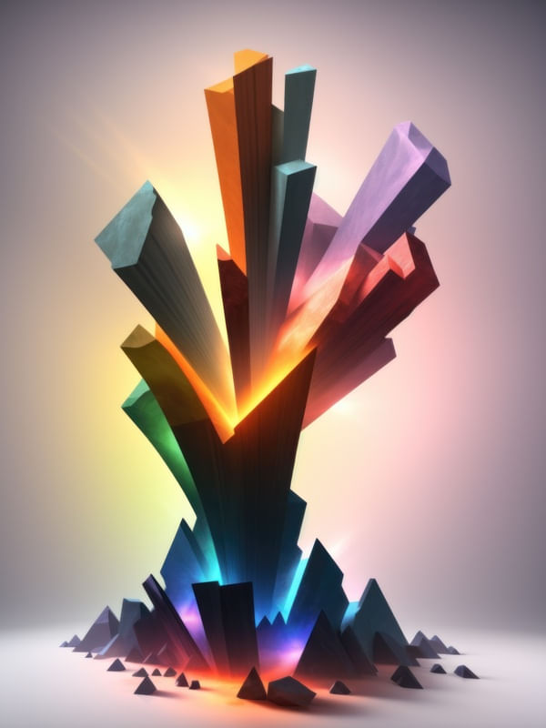 ERUPÇÃO DE LUZ E GEOMETRIA BY AI