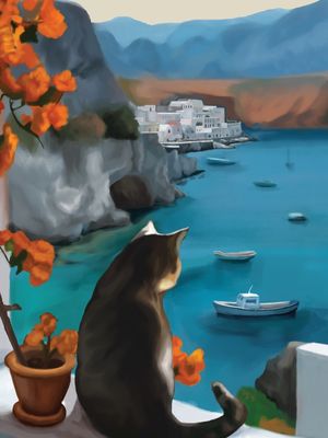 A CAT S MEDITERRANEAN DREAM