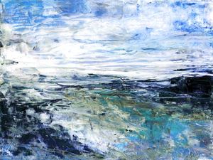 SAILORS DELIGHT 10 TURQUESA AZUL PANORAMICO - ABSTRATO OCEANO MARE PAISAGEM PINTURA