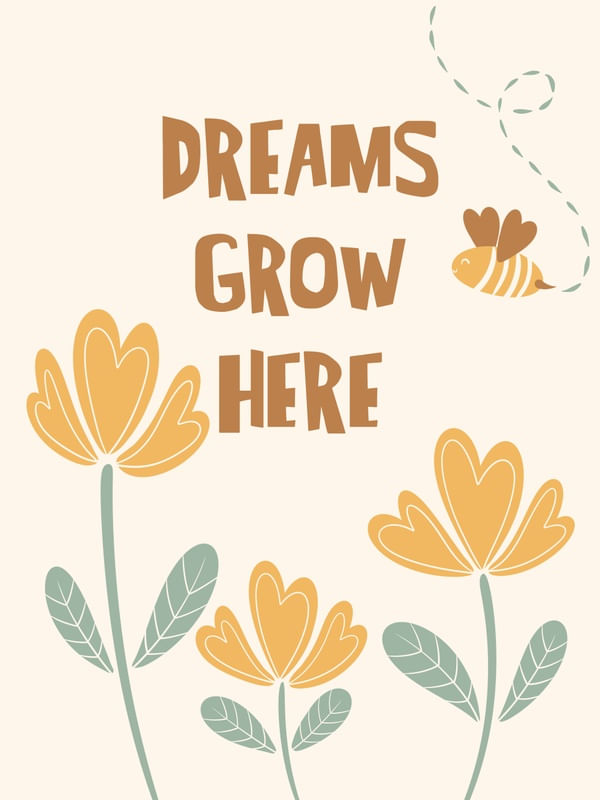 DREAMS GROW HERE - OFF WHITE
