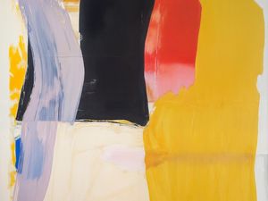 SUNDAY MORNING - ABSTRATO CONTEMPORÂNEO EM AMARELO PRETO E VERMELHO BY AI