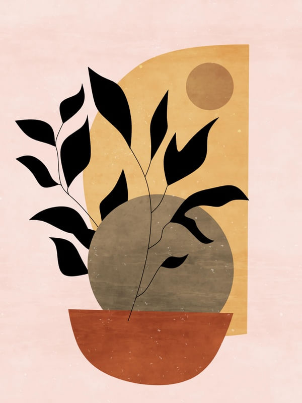 SHAPES E FLOR AQUARELA
